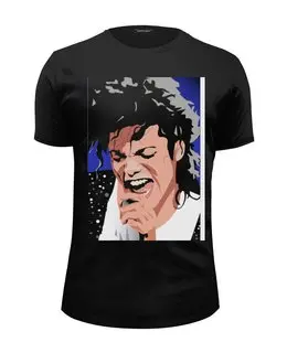 Заказать мужскую футболку в Москве. Футболка базовая Michael Jackson  от KinoArt - готовые дизайны и нанесение принтов.