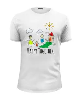 Заказать мужскую футболку в Москве. Футболка базовая Happy Together  от Just kidding - готовые дизайны и нанесение принтов.