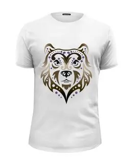 Заказать мужскую футболку в Москве. Футболка базовая Медведь от Ordwen - готовые дизайны и нанесение принтов.