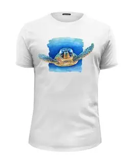 Заказать мужскую футболку в Москве. Футболка базовая Turtle от Алексей Фомин - готовые дизайны и нанесение принтов.