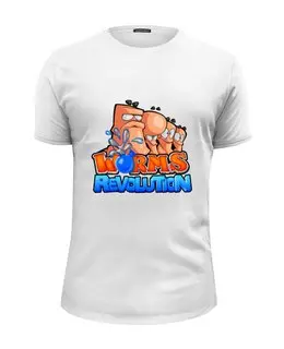 Заказать мужскую футболку в Москве. Футболка базовая Worms Revolution от game-fan - готовые дизайны и нанесение принтов.