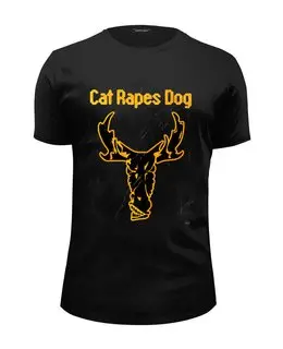 Заказать мужскую футболку в Москве. Футболка базовая Cat Rapes Dog от OEX design - готовые дизайны и нанесение принтов.