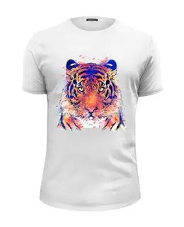 Заказать мужскую футболку в Москве. Футболка базовая Тигр  от T-shirt print  - готовые дизайны и нанесение принтов.
