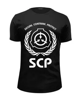 Заказать мужскую футболку в Москве. Футболка базовая SCP Foundation от geekbox - готовые дизайны и нанесение принтов.