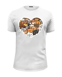 Заказать мужскую футболку в Москве. Футболка базовая Котики от sstarvoyageur@gmail.com - готовые дизайны и нанесение принтов.