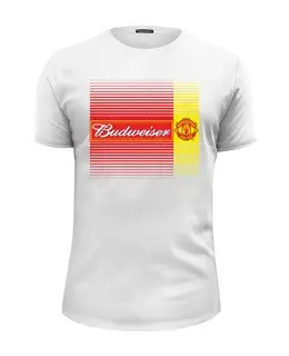 Заказать мужскую футболку в Москве. Футболка базовая Budweiser Manchester United от balden - готовые дизайны и нанесение принтов.