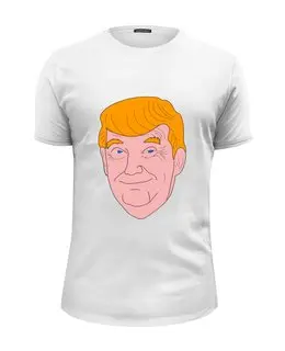 Заказать мужскую футболку в Москве. Футболка базовая Дональд Трамп  от mystylez - готовые дизайны и нанесение принтов.