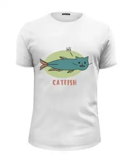 Заказать мужскую футболку в Москве. Футболка базовая Catfish (Сом) от chistopopitersky - готовые дизайны и нанесение принтов.