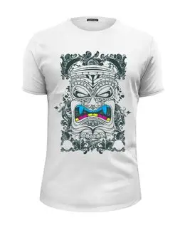 Заказать мужскую футболку в Москве. Футболка базовая Маска индейцев от T-shirt print  - готовые дизайны и нанесение принтов.