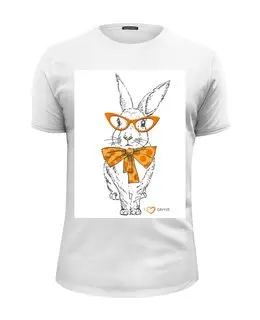 Заказать мужскую футболку в Москве. Футболка базовая Кролик от Дмитрий - готовые дизайны и нанесение принтов.