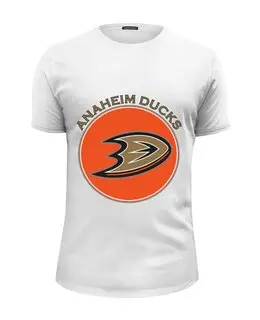 Заказать мужскую футболку в Москве. Футболка базовая Anaheim Ducks от kspsshop - готовые дизайны и нанесение принтов.