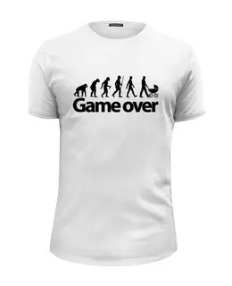 Заказать мужскую футболку в Москве. Футболка базовая Game Over (Игра Окончена) от coolmag - готовые дизайны и нанесение принтов.