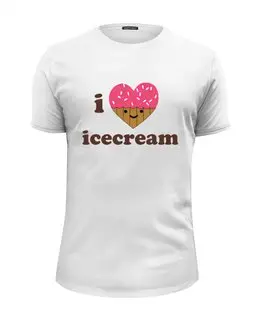 Заказать мужскую футболку в Москве. Футболка базовая i love icecream от cherdantcev - готовые дизайны и нанесение принтов.