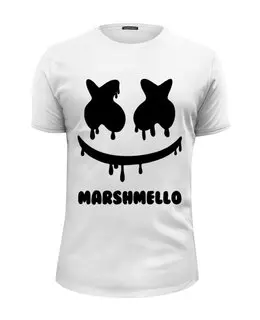 Заказать мужскую футболку в Москве. Футболка базовая Marshmello от weeert - готовые дизайны и нанесение принтов.