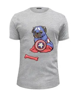 Заказать мужскую футболку в Москве. Футболка базовая Капитан Америка  от ПРИНТЫ ПЕЧАТЬ  - готовые дизайны и нанесение принтов.