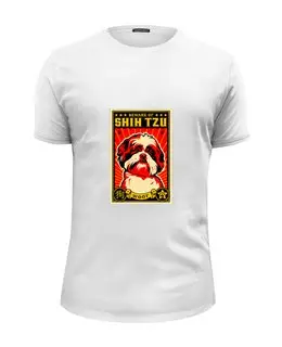 Заказать мужскую футболку в Москве. Футболка базовая Собака: SHIH TZU от Виктор Гришин - готовые дизайны и нанесение принтов.