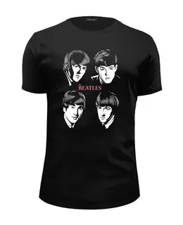 Заказать мужскую футболку в Москве. Футболка базовая The Beatles от Leichenwagen - готовые дизайны и нанесение принтов.