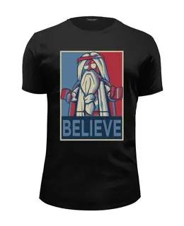 Заказать мужскую футболку в Москве. Футболка базовая Believe от printik - готовые дизайны и нанесение принтов.