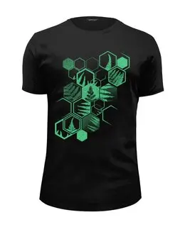 Заказать мужскую футболку в Москве. Футболка базовая Hexagonal Fern от oneredfoxstore@gmail.com - готовые дизайны и нанесение принтов.