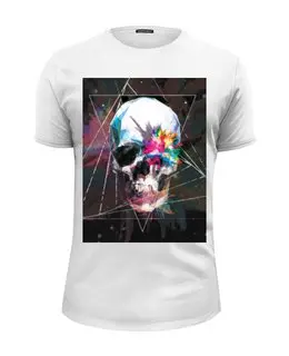 Заказать мужскую футболку в Москве. Футболка базовая Skull - 18 от Vladec11 - готовые дизайны и нанесение принтов.