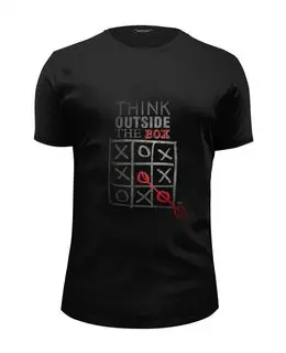 Заказать мужскую футболку в Москве. Футболка базовая Think Outside The Box от OEX design - готовые дизайны и нанесение принтов.