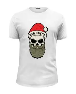 Заказать мужскую футболку в Москве. Футболка базовая Bad santa от denis01001 - готовые дизайны и нанесение принтов.