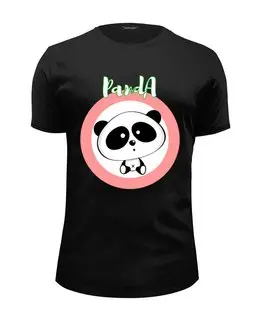 Заказать мужскую футболку в Москве. Футболка базовая Panda от Никита Коледенков - готовые дизайны и нанесение принтов.