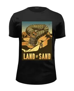 Заказать мужскую футболку в Москве. Футболка базовая Dune Sandworm от Павел Павел - готовые дизайны и нанесение принтов.