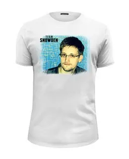 Заказать мужскую футболку в Москве. Футболка базовая Edward Snowden от Leichenwagen - готовые дизайны и нанесение принтов.