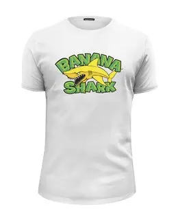 Заказать мужскую футболку в Москве. Футболка базовая Banana Shark (Банановая Акула) от coolmag - готовые дизайны и нанесение принтов.