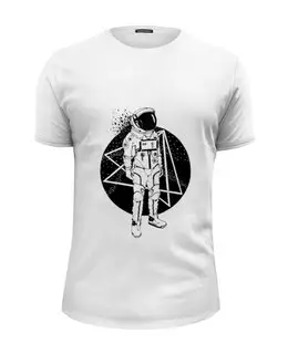 Заказать мужскую футболку в Москве. Футболка базовая Космос Космонавт  от MariYang  - готовые дизайны и нанесение принтов.