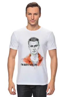 Заказать мужскую футболку в Москве. Футболка базовая Deeply insecure от Оля Давыдова - готовые дизайны и нанесение принтов.