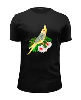 Заказать мужскую футболку в Москве. Футболка базовая Попугайчик  от T-shirt print  - готовые дизайны и нанесение принтов.
