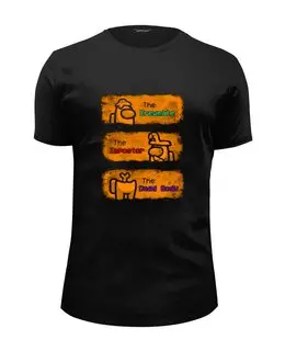 Заказать мужскую футболку в Москве. Футболка базовая Among Us(Среди нас)  от T-shirt print  - готовые дизайны и нанесение принтов.