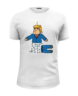 Заказать мужскую футболку в Москве. Футболка базовая Дональд Трамп от trugift - готовые дизайны и нанесение принтов.