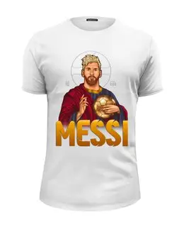 Заказать мужскую футболку в Москве. Футболка базовая Лионель Месси от balden - готовые дизайны и нанесение принтов.