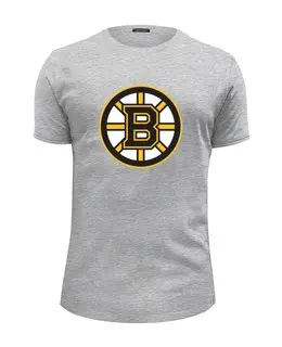 Заказать мужскую футболку в Москве. Футболка базовая Boston Bruins от dobryidesign - готовые дизайны и нанесение принтов.