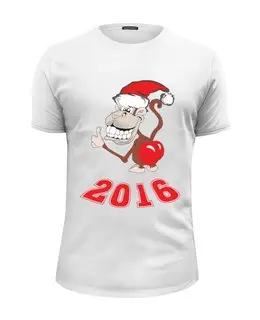 Заказать мужскую футболку в Москве. Футболка базовая Обезьяна (Новый год 2016) от Easy-store - готовые дизайны и нанесение принтов.