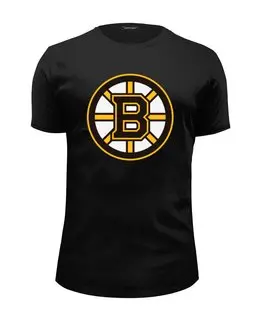 Заказать мужскую футболку в Москве. Футболка базовая Boston Bruins от Сергей Дульнев - готовые дизайны и нанесение принтов.