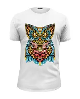 Заказать мужскую футболку в Москве. Футболка базовая ◈ Owl and Skull ◈ от balden - готовые дизайны и нанесение принтов.