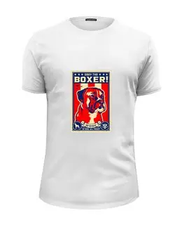 Заказать мужскую футболку в Москве. Футболка базовая Собака: BOXER от Виктор Гришин - готовые дизайны и нанесение принтов.