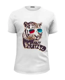 Заказать мужскую футболку в Москве. Футболка базовая Тигр 3D от T-shirt print  - готовые дизайны и нанесение принтов.