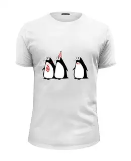 Заказать мужскую футболку в Москве. Футболка базовая Пингвины от Cloud345 - готовые дизайны и нанесение принтов.