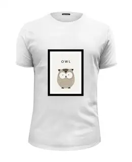 Заказать мужскую футболку в Москве. Футболка базовая Сова (owl) от vphone - готовые дизайны и нанесение принтов.