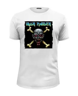 Заказать мужскую футболку в Москве. Футболка базовая Iron Maiden Band от Leichenwagen - готовые дизайны и нанесение принтов.