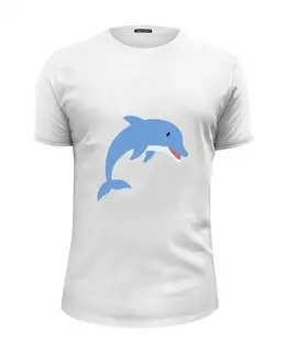 Заказать мужскую футболку в Москве. Футболка базовая Дельфин от nadegda - готовые дизайны и нанесение принтов.