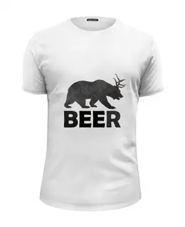 Заказать мужскую футболку в Москве. Футболка базовая Beer (bear) от Петр Золотухин - готовые дизайны и нанесение принтов.