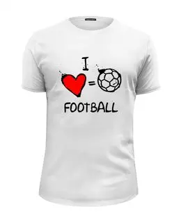 Заказать мужскую футболку в Москве. Футболка базовая I love football             от Savara - готовые дизайны и нанесение принтов.
