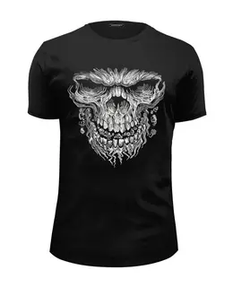 Заказать мужскую футболку в Москве. Футболка базовая Skull Art от Leichenwagen - готовые дизайны и нанесение принтов.