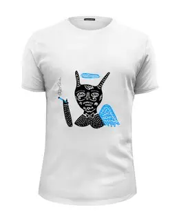 Заказать мужскую футболку в Москве. Футболка базовая Smoking Angel от Asparagus Lab + Masha Saunders - готовые дизайны и нанесение принтов.
